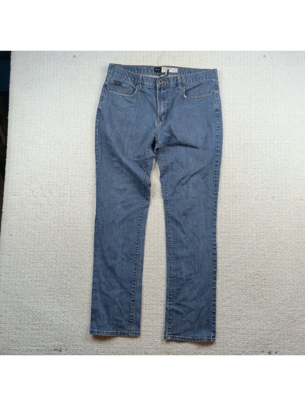 RVCA Daggers Denim Men's Slim Straight Jeans Light Wash Indigo Size 36 Casual